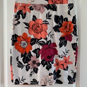 ANN TAYLOR A-Line skirt fall floral colors Sz 4